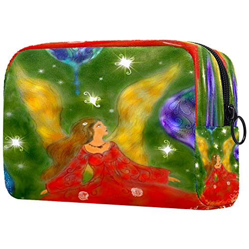 Bolsa de maquillaje de ángel de Navidad, bolsa de maquillaje, organizador para viajes, portátil, para niñas, mujeres