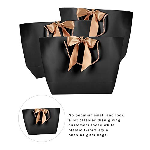 Bolsas de Papel Negras de 10pcs, Bolsas de Papel Simples, Bolsas de Papel de Regalo Decorativas, Bolsas de Papel de Regalo de cosméticos de Ropa, utilizadas para el Embalaje (1#)