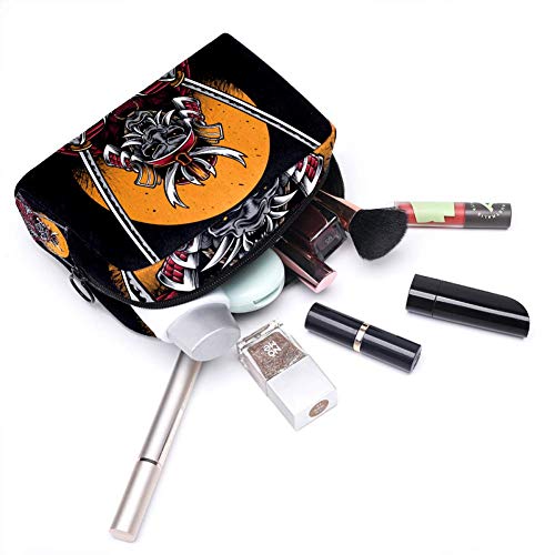 Bolso cosmético del Maquillaje Samurai Bolsa de Viaje organizadora de Neceser Maquillaje Gran Capacidad para señoras perezosas 18.5x7.5x13cm