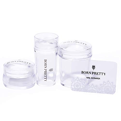 Born Pretty 3pcs claro silicona Jelly Juego de con 3 nacido Pretty Navidad rascadores Manicura Nail Art Sellos