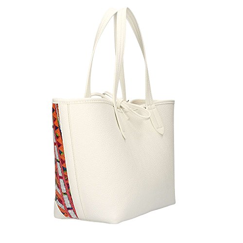 borsa Patrizia Pepe paillet paillett paillet larg. 42 cm alt. 23 cm alt. manico 18 cm colore arancione bianco