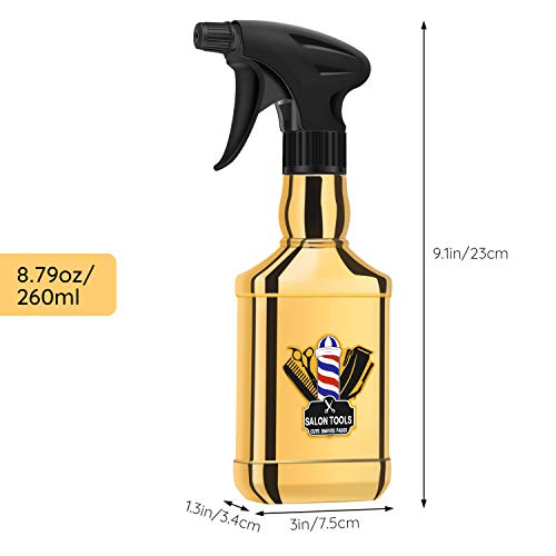 Botella de spray para peluquería de 2 piezas, botellas de spray para el cabello Segbeauty de 260 ml, pulverizador ajustable con ajustes de niebla fina para transmitir, depósito de agua recargable