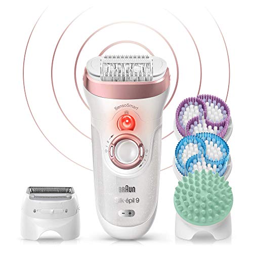 Braun Silk-épil 9 9/990 SkinSpa - Depiladora Mujer, Eléctrica, con Tecnología SensoSmart con 13 Accesorios, Exfoliación, Masaje, Afeitadora, Recortador