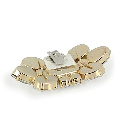 Broche Cristal Oro 1 Par Clip de Zapatos Adornos para Zapatos Novia Boda Adorno Diamantes Insertados Vestir Accesorios Cristales Mujer Chica (ORO)