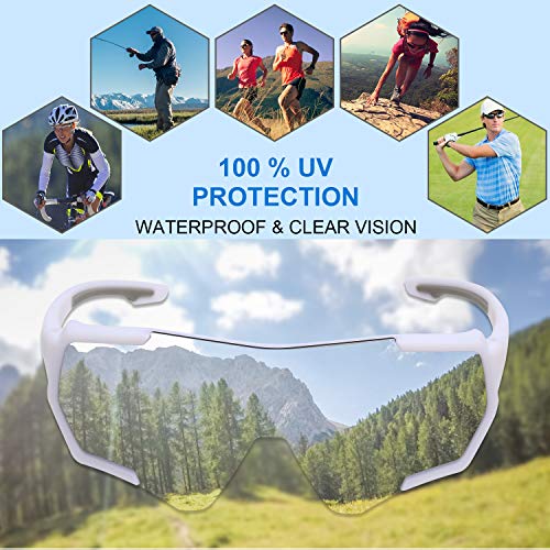 BRZSACR Gafas de Sol Deportivas polarizadas Protección UV400 Gafas de Ciclismo con 3 Lentes Intercambiables para Ciclismo, béisbol, Pesca, esquí, Funcionamiento (Negro rojo)