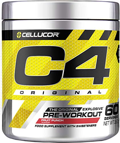 C4 Original - Suplemento en polvo para preentrenamiento - Cóctel de frutas | Bebida energética para antes de entrenar | 150 mg de cafeína + beta alanina + monohidrato de creatina | 60 raciones