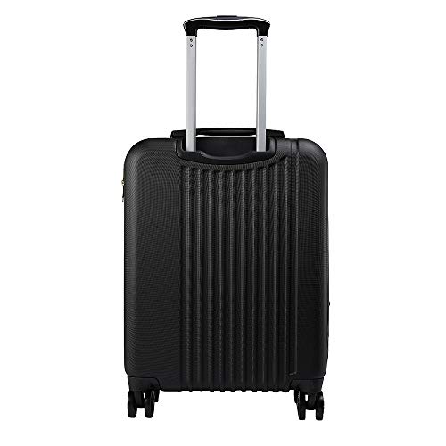 Cabin Max Velocity - Maleta para Equipaje de Cabina Ligera | Trolley de ABS con Ruedas de 55 x 40 x 20 cm Extensible a 55 x 40 x 25 cm Aprobado para Vuelo en Ryanair, EasyJet, BA (Classic Black)