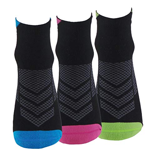 Calcetines (3 Pares) de RUNNING, CICLISMO, TENIS, PADEL,… Calcetines de mujer SIN COSTURAS con puntera y talón reforzados. Calcetines tobilleros de deporte. Anti-rozaduras y con gomas anti-presión.