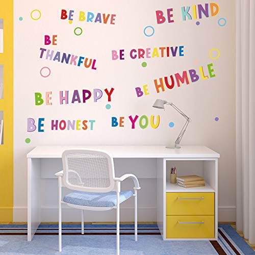 Calcomanías de Pared de Inspiradores de Colores Pegatina de Frases Motivacionales Pegatina Cita Inspiradora de Letras Calcomanías de Be Thankful, Be Brave, Be Creative para Aula Guardería