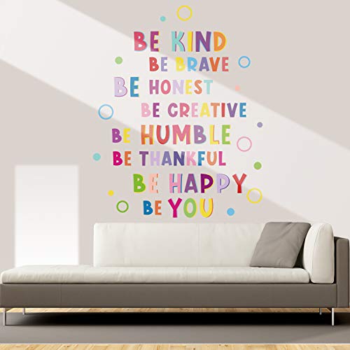 Calcomanías de Pared de Inspiradores de Colores Pegatina de Frases Motivacionales Pegatina Cita Inspiradora de Letras Calcomanías de Be Thankful, Be Brave, Be Creative para Aula Guardería