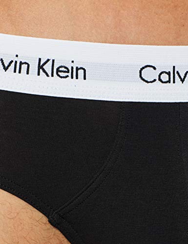 Calvin Klein 3P Hip Brief, Calzoncillos para Hombre (3 unidades), Negro (Black), Medium