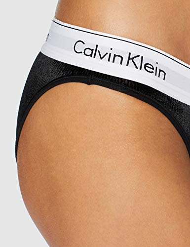 Calvin Klein Bikini Tanga, Negro (Black 001), 38 (Talla del Fabricante: Small) para Mujer