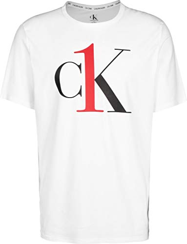 Calvin Klein Camiseta S/S Crew Neck Hombre CK One Graphic Tees NM1903E Bianco 44 ES S