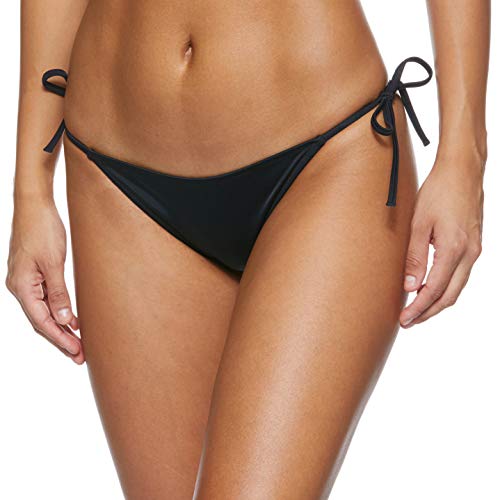 Calvin Klein Cheeky String Side Tie Bikini Braguita, Negro (Pvh Black Beh), 44 (Talla del fabricante: Large) (Pack de 2) para Mujer