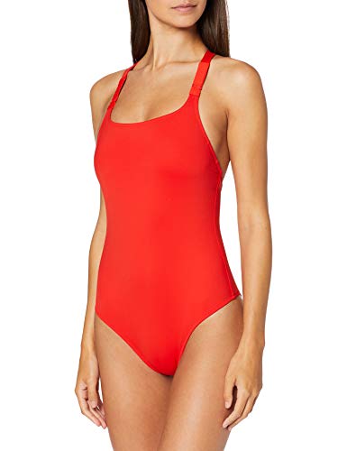 Calvin Klein Cross Back One Piece-rp Bikini, Rojo (Fiery Red Xa7), 44 (Talla del fabricante: Large) para Mujer