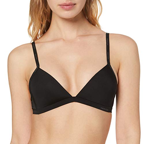 Calvin Klein Lightly Lined Triangle Sujetador de triángulo, Negro (Black 001), K (Talla del Fabricante: Large) para Mujer