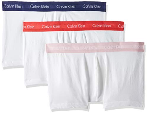 Calvin Klein Low Rise Trunk 3pk, Bóxer Hombre, Blanco (With/Blue Whale/Wildflower/Bubblegum Buh), X-Small