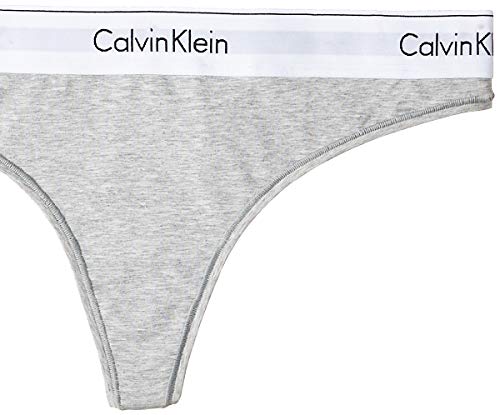 Calvin Klein Modern Cotton-Thong Tanga, Grau (GREY HEATHER 020), Small para Mujer