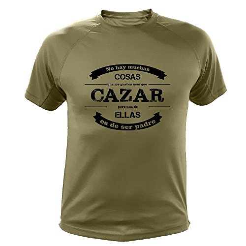 Camiseta de Caza, Día del Padre - Regalos para Cazadores (30174, Verde, L)