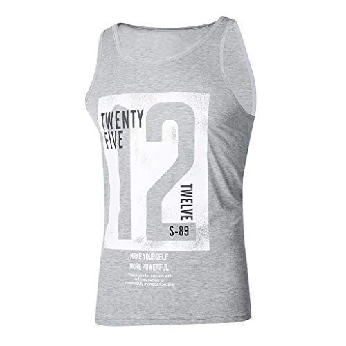 Camisetas sin Mangas de Escalada para Hombre Letras Impresión Camisa Fitness Tirantes Deportes Sudaderas Uniforme de Baloncesto Moda Básica T-Shirt Muscle Gym Tank Tops riou