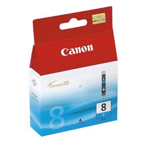 Canon CLI-8 C Cartucho de tinta para Impresora de Inyeccion Pixma MX700,850-MP500,510,520,530,600,610,800,810,830-iP3300,3500,4200,4200x,4300,4500,5200,5300,6600D,6700D-iX4000,5000-PRO9000,9000MarkII