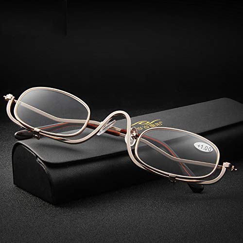 CAOXN Anti Azul De Luz Gafas De Lectura para Las Mujeres De Ultra Aleación Ligera Tirón Fotograma Completo Abajo Diseño De Maquillaje Presbicia Hipermetropía Gafas Ópticas,+2.50