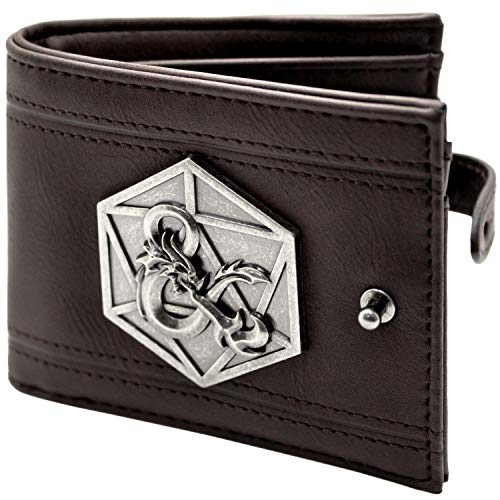 Cartera de Dungeons & Dragons D&D Ampersand Insignia de Plata Negro