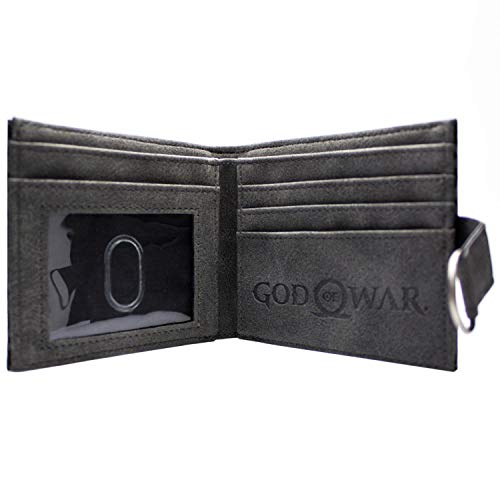 Cartera de God of War Metálico Juego Logo Omega Runa Negro