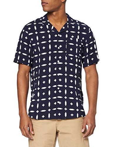 CASUAL FRIDAY Shirt Cfanton Cuba SS Camisa, Azul (Navy Blazer 50479), X-Large para Hombre