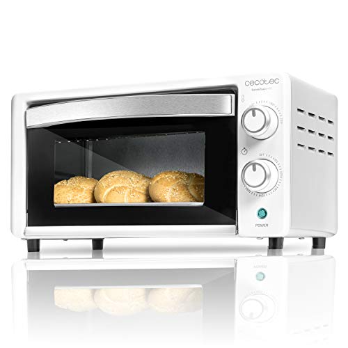 Cecotec Bake&Toast 490 - Horno Conveccion Sobremesa, Capacidad de 10 litros, 1000 W, Temperatura hasta 230ºC y Tiempo hasta 60 Minutos, Perfecto para Panini y Bollería, Incluye Bandeja Recogemigas