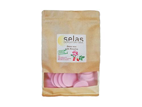 Cera depilatoria de fácil fusión Rosa 1kg SELAS. Depilación sin bandas, con cera de Abejas y aceite de Rosa Mosqueta, para todas las zonas y tipos de pieles.