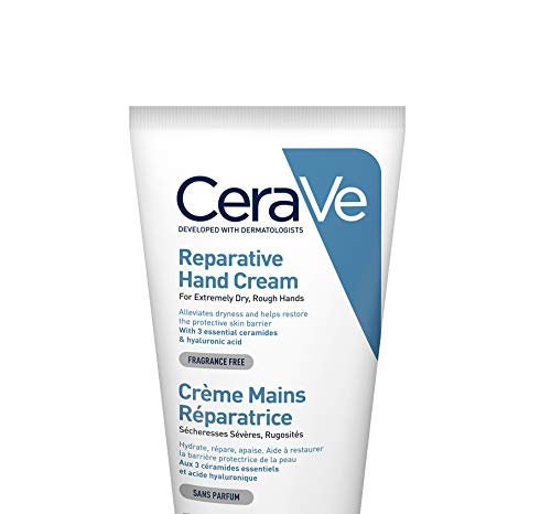 CeraVe Crema reparadora de manos | 50 ml/1.7 oz | Crema de manos para manos secas y ásperas | con glicerina y 3 ceramidas esenciales