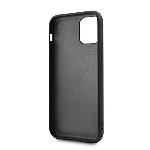 CG Mobile BMW - Carcasa rígida de piel para iPhone 11, diseño de líneas horizontales de color negro