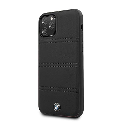 CG Mobile BMW - Funda de piel para iPhone 11 Pro Max, diseño de líneas horizontales, color negro