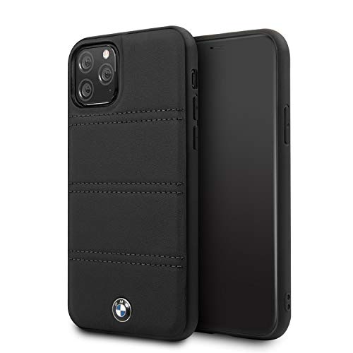 CG Mobile BMW - Funda de piel para iPhone 11 Pro Max, diseño de líneas horizontales, color negro