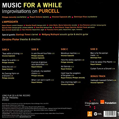 Christina Pluhar, Philippe Jaroussky, Raquel Andueza, Vincenzo Capezzuto, Dominique Visse - Music For A While - Improvisations On Purcell (2 LP-Vinilo)