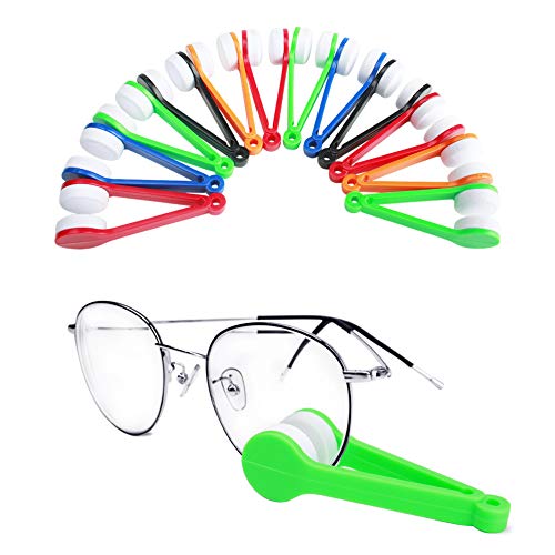 Ciaoed 12pcs Spectacle Glass Cleaner, Eyeglass Brush Cleaners Kit Microfiber Spectacles Soft Brush Cleaning Set Wipe Kit Tool
