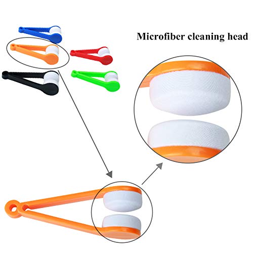 Ciaoed 12pcs Spectacle Glass Cleaner, Eyeglass Brush Cleaners Kit Microfiber Spectacles Soft Brush Cleaning Set Wipe Kit Tool