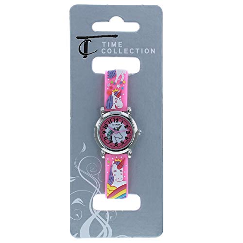 Citron KID175 - Reloj analógico con correa de silicona y diseño de unicornio blanco 3D para niñas