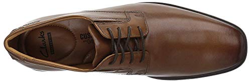 Clarks Tilden Plain Zapatos de cordones derby Hombre, Marrón (Dark Tan Lea), 42