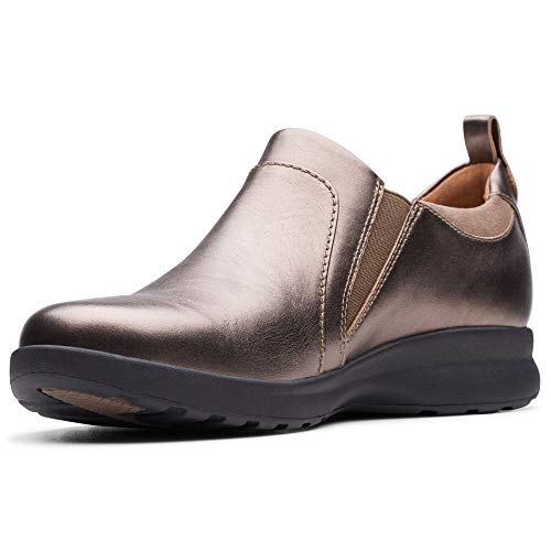 Clarks Un Adorn Zip, Mocasines, Beige (Pebble Metalic Pebble Metalic), 41 EU