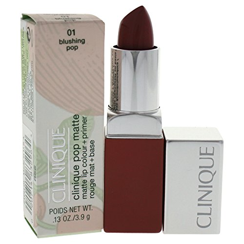 Clinique Pop Matte Lip Color y Primer 01-Blushing Pintalabios - 4 gr, blanco (0020714832964)