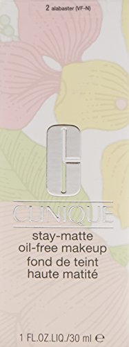 Clinique Stay-Matte 2 - base de maquillaje (Líquido, Tubo, Alabaster, Mate, Apply after using your 3-Step Skin Care System.)