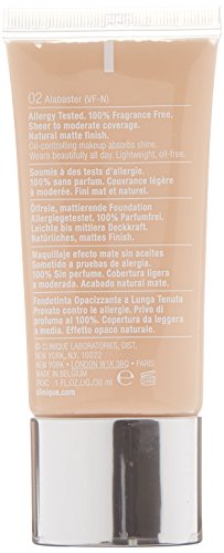 Clinique Stay-Matte 2 - base de maquillaje (Líquido, Tubo, Alabaster, Mate, Apply after using your 3-Step Skin Care System.)