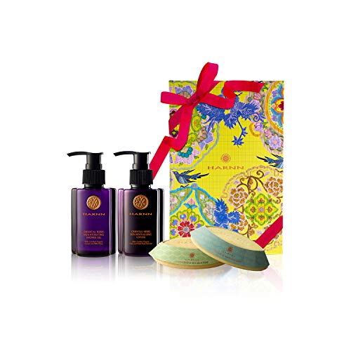 COFRE DE REGALO - HARNN Natural Body Care Set - ORIENTAL HERBS I - Crema de ducha, loción corporal, crema de manos y uñas, jabónes (zacate de limon/lemongras, Lima & Menta)