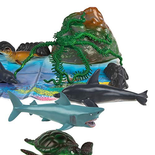 ColorBaby -  Bote con animales marinos Animal World,  21 piezas (43436)