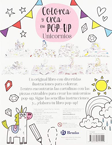 Colorea y crea tu pop-up. Unicornios (Castellano - A Partir De 3 Años - Manipulativos (Libros Para Tocar, Jugar Y Pintar), Pop-Ups - Otros Libros)