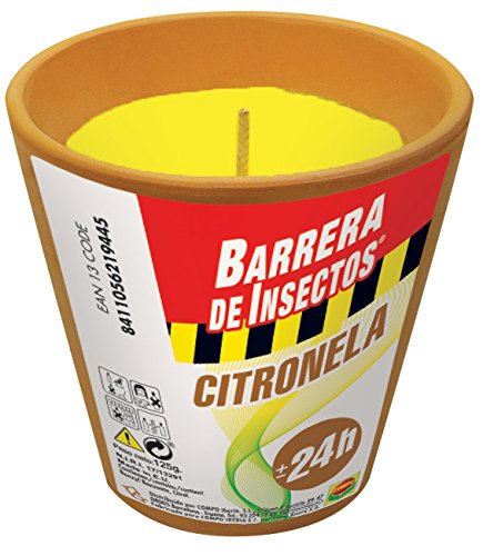 Compo Repelente Barrera de Insectos Vela de citronela antimosquitos, Perfumada, Terracota, hasta 24 h, ø 8,5 cm, 125 g