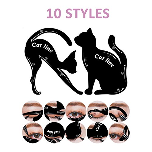 Conjunto Modelo de Eyeliner para el Eye-Liner Parfait por Blissany, Cat ojos, ojos Stencil 16 Styles, Double Wing, Extravagant Cat, Arabic Eyeliner de 2 piezas