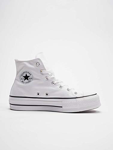 Converse Chuck Taylor CTAS Lift Hi, Zapatillas para Mujer, Blanco (White/Black/White 102), 38 EU